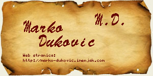 Marko Duković vizit kartica